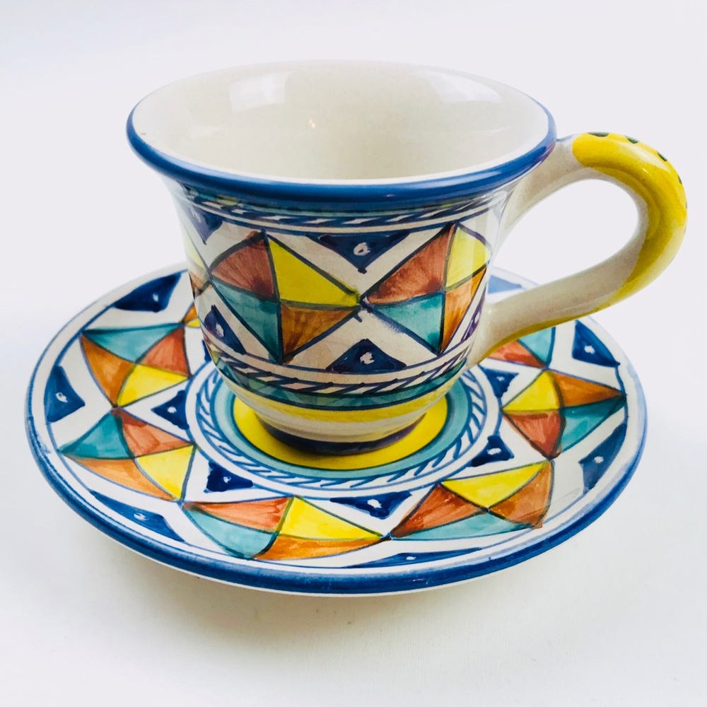 Vintage Starbucks Sberna Deruta Italy Espresso Demitasse Cup and Saucer EUC